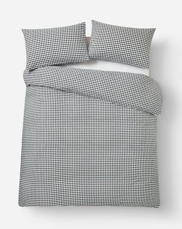 Houndstooth Cotton Blend Duvet Cover Set