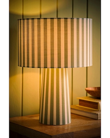 ValueLights Thorley Stripe Fabric Table Lamp