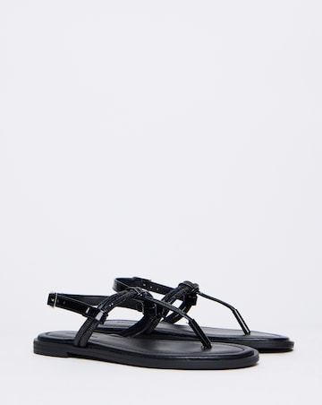 Simply Be Karma Diamante Sparkly Toe Post Sandals - Extra Wide Fit (EEE)