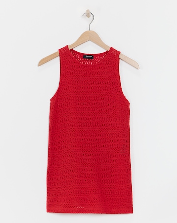 Pure Cotton Red Crochet Vest