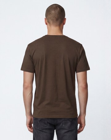 Pure Cotton Crew Neck T-Shirt Long - Brown