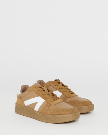 Rumba Leather Retro Lace up Trainer - Wide Fit (E)
