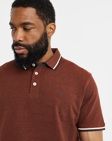 Jack & Jones Paulos Tipped Polo - Brick Red