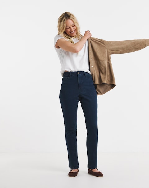Indigo Stretch Denim Slim Leg Jeans
