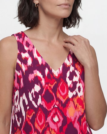 Printed V Neck Woven Vest