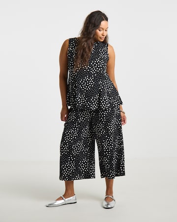 Simply Be Black Spot Peplum Top