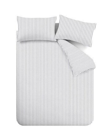 Catherine Lansfield Brushed Stripe Duvet Cover Set