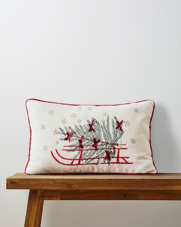Christmas Tree Sled Chenille Cushion