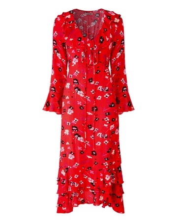 Joe Browns Phoebe Long Sleeve Ruffle Maxi Dress
