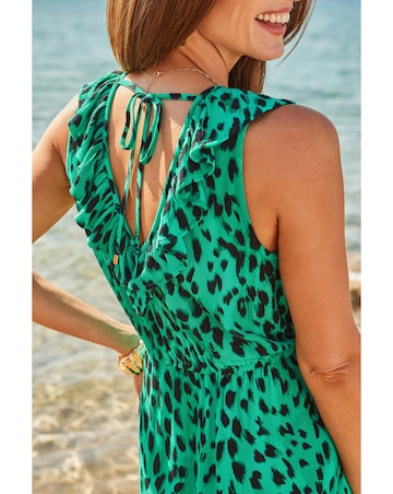 Sosander Animal Print Front Fit & Flare Dress