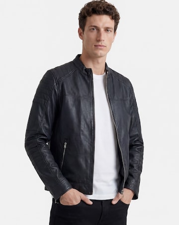 Black Leather Racer Jacket