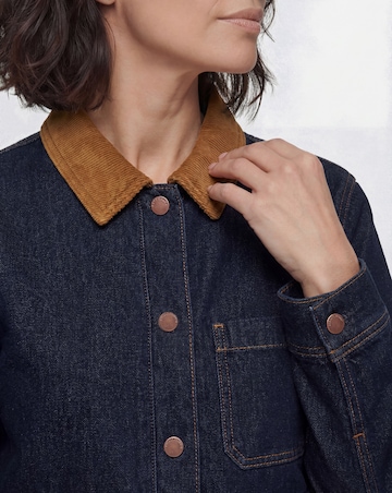 Indigo Cord Collar Barn Jacket