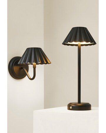 ValueLights Avery Black Rechargeable LED Portable Table Lamp