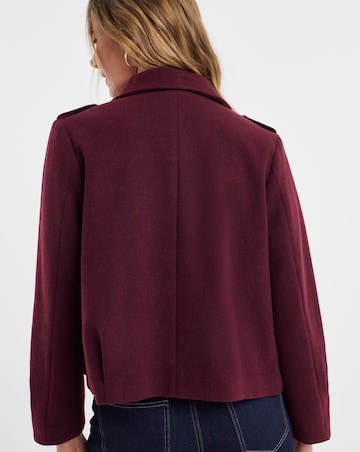Burgundy Short Button Front Jacket
