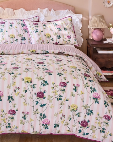 Cath Kidston Climbing Rose Stripe Duvet Cover Set