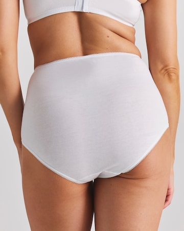 Pretty Secrets 4 Pack Value Cotton Full Brief Knickers -White