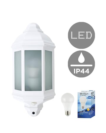 ValueLights Kayleigh IP44 PIR Motion Sensor Outdoor Wall Lantern - Bulb Included