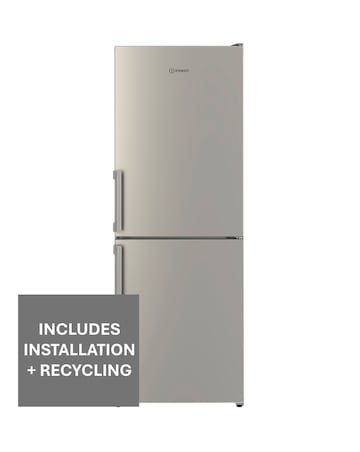 Indesit IB55 532 S UK Combi Fridge Freezer Silver + Install
