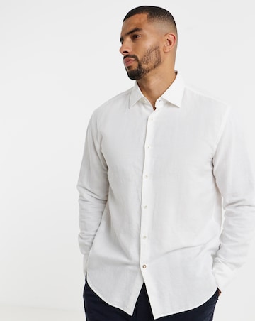 BOSS Linen Mix White Shirt