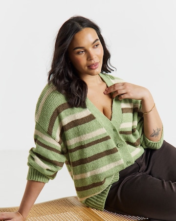 Fluffy Stripe Cardigan