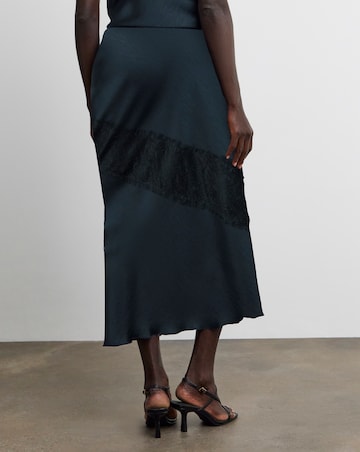 Joanna Hope Lace Trim Satin Skirt