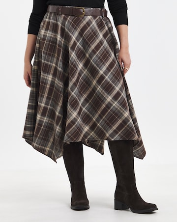 Simply Be Check Belted Asymmetric Midaxi Skirt