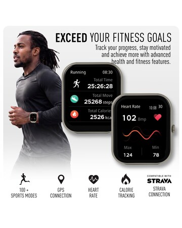 Reflex Active Nexus Silicone Strap Smart Watch - Warm Grey