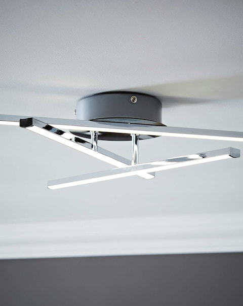 ValueLights Infinity IP44 Chrome 3 Arm Adjustable Ceiling Light