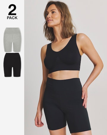 Pretty Secrets (2 Pack) Cotton Comfort Shorts Black/Grey