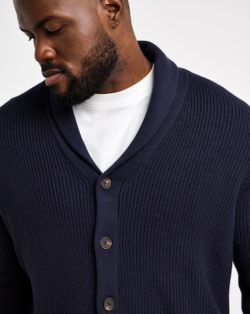 Fisherman Shawl Neck Knitted Cardigan