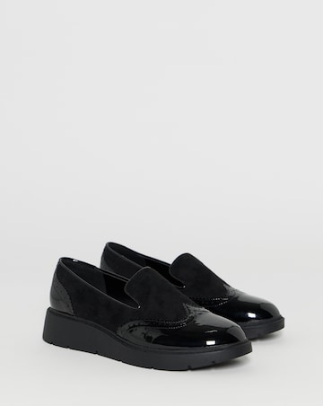 Claire Low Wedge Contrast Loafers - Wide Fit (E)