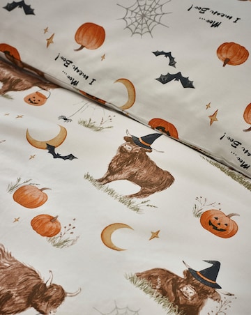 Catherine Lansfield Halloween Highland Cow Duvet Cover Set