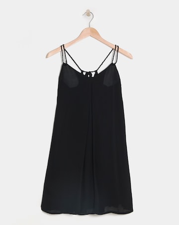 Beach to Beach Black Strappy Mini Beach Dress