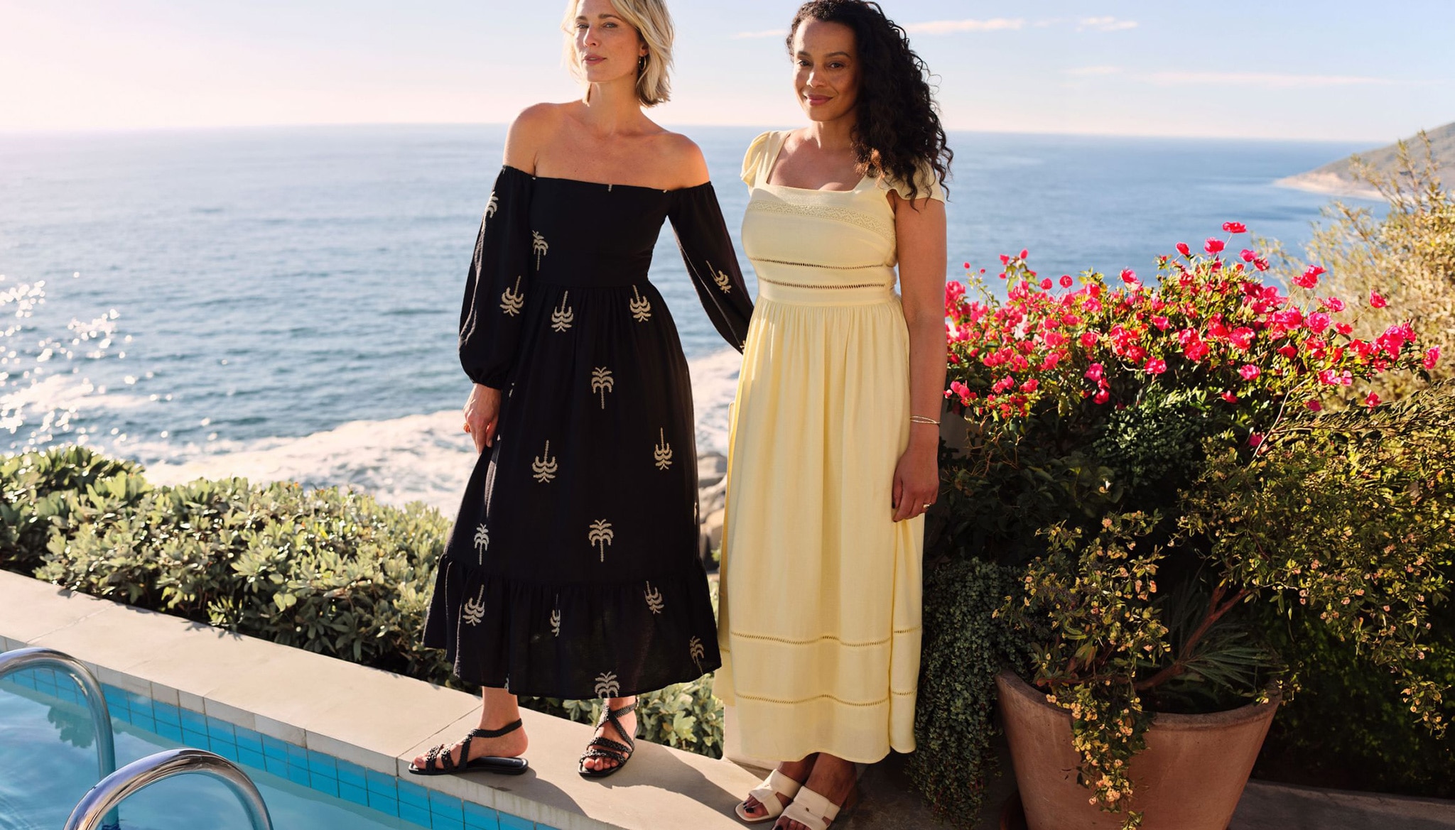 Ladies in a pretty dresses