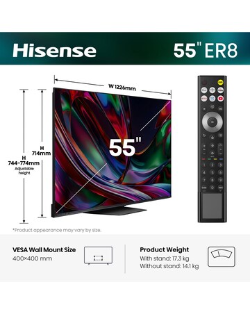 Hisense 55ER8STUK 55in RGB Mini-LED 4K UHD Smart TV