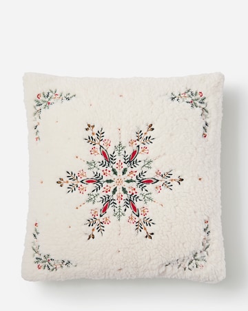 Embroidered Snowflake Fleece Cushion