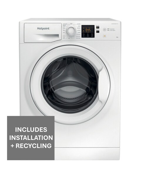 Hotpoint Anti-Stain NSWM 846 W UK 8kg 1400rpm Washing Machine White + Install