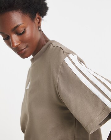 adidas 3 Stripe Single Jersey Boyfriend T-Shirt