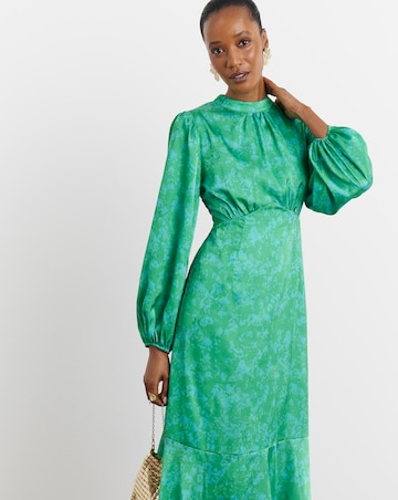 Joanna Hope Satin Jacquard Midi Dress