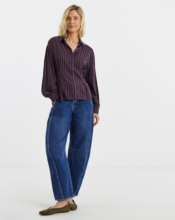 PLUM STRIPE CORSET SHIRT CO-ORD