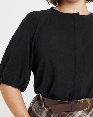 Simply Be Black Bubble Sleeve Top