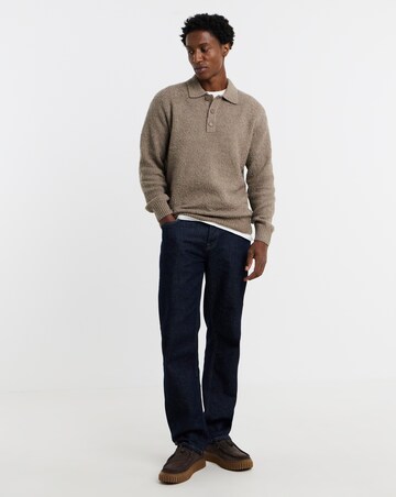 Only & Sons Dale Relaxed Long Sleeve Knitted Polo - Walnut