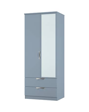 Haydn Ready Assembled 2 Door 2 Drawer Mirrored Wardrobe - Kids
