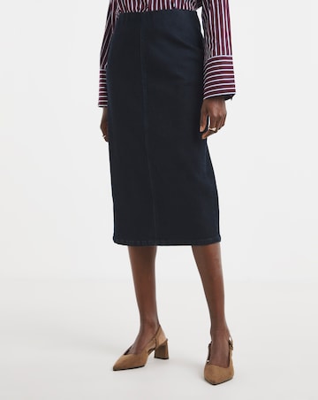Indigo Denim Smart Pencil Skirt