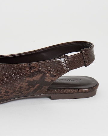 Gale Flat Slingback Shoes - Wide Fit (E)