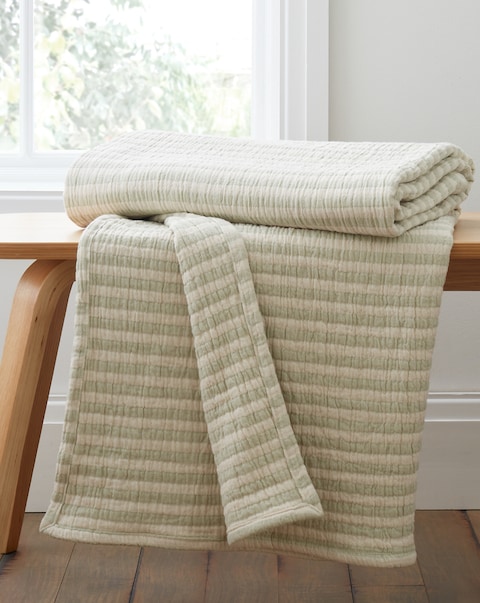 Bianca Cotton Muslin Stripe Throw
