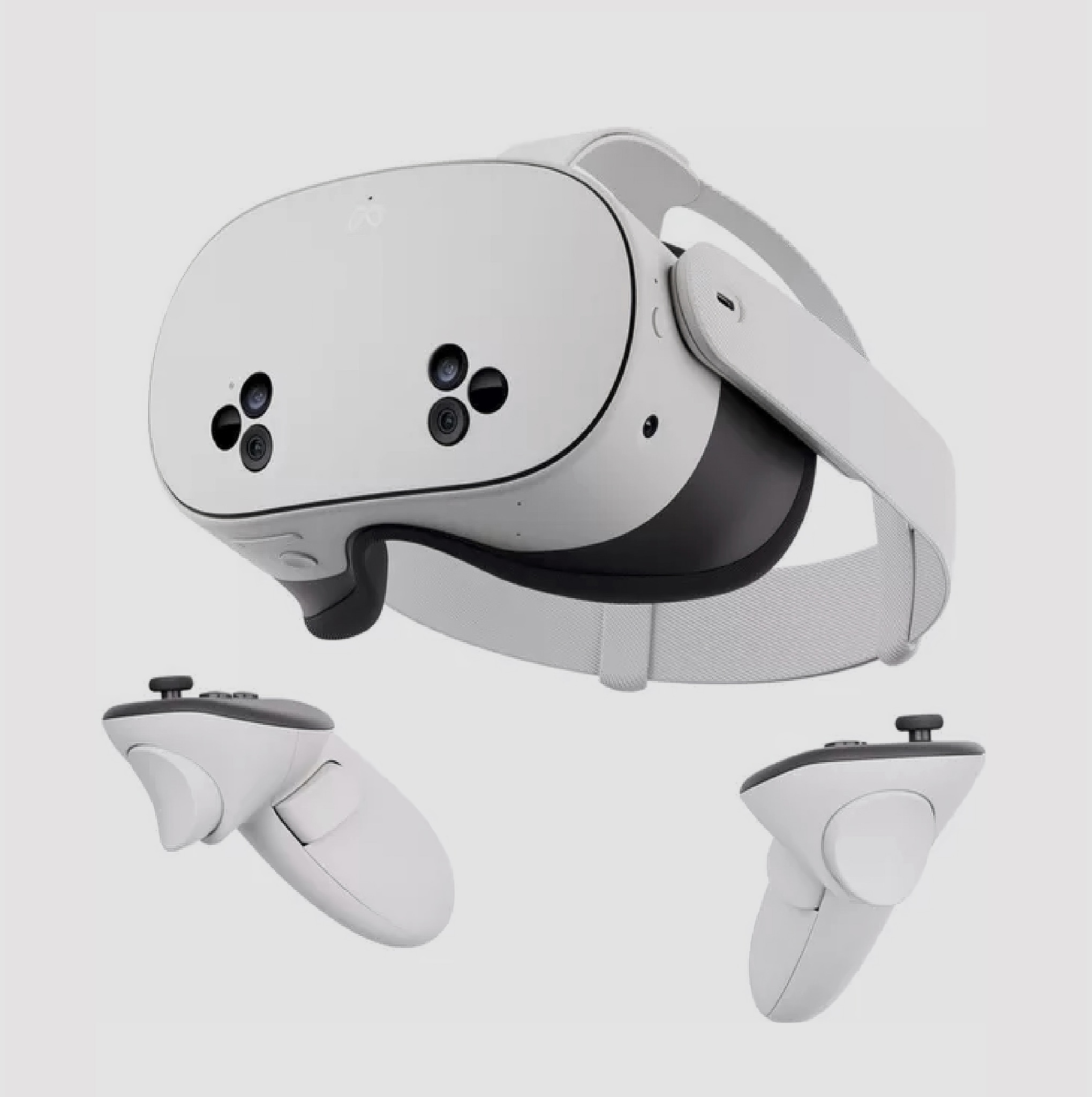 A VR headset and hand controllers.
