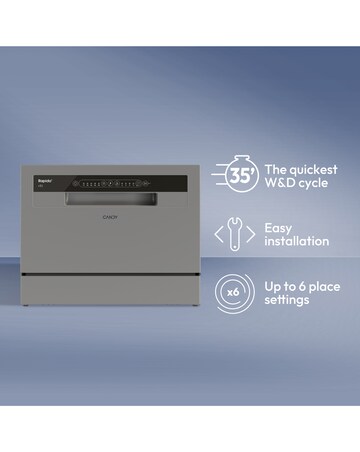 Candy Rapido Table Top Dishwasher- Graphite + Installation