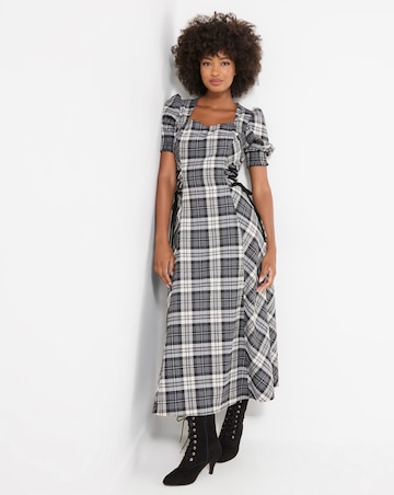 Joe Browns Luna Check Lace Up Side Maxi Dress