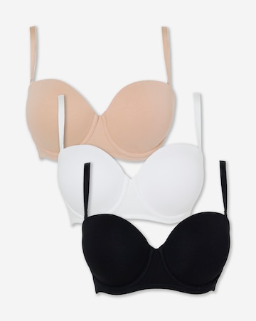 Pretty Secrets (3 Pack) Cotton Multiway Bras (B-F) Black/White/Blush